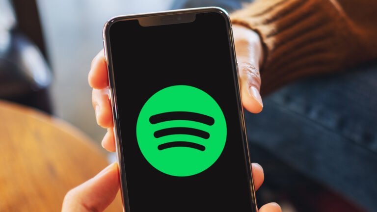Spotify logo on a mobile device