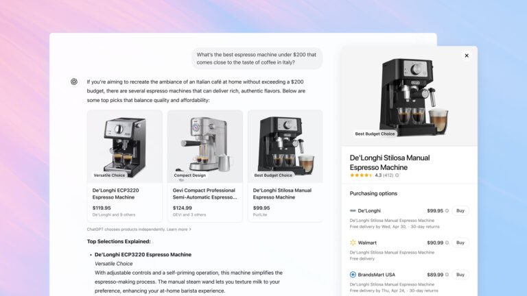 ChatGPT's new shopping feature.