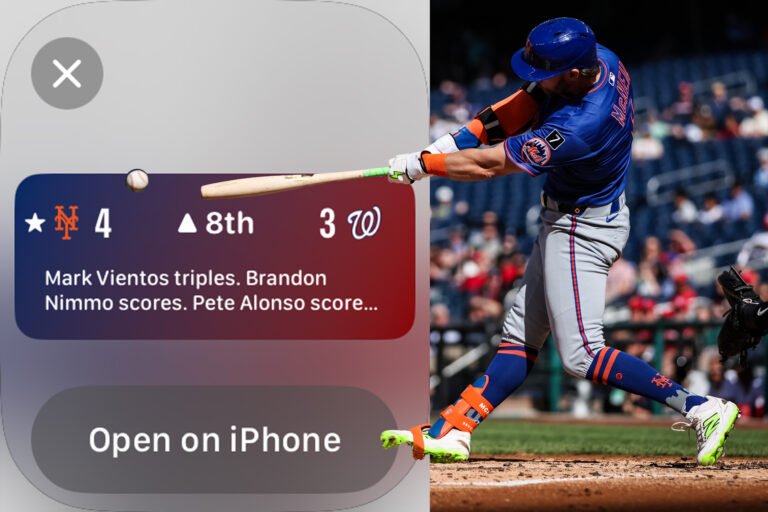 Mets at Nationals game photo by Getty with Sports App alert overlay