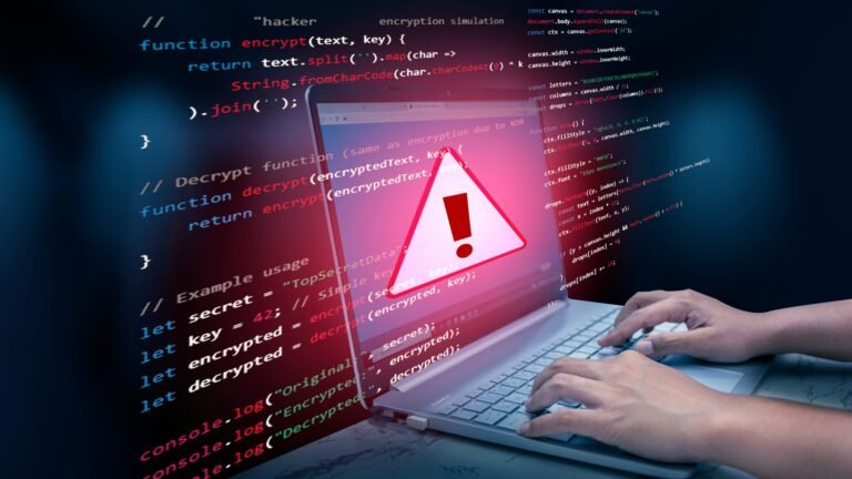 Caution sign data unlocking hackers. Malicious software, virus and cybercrime, System warning hacked alert, cyberattack on online network, data breach, risk of website